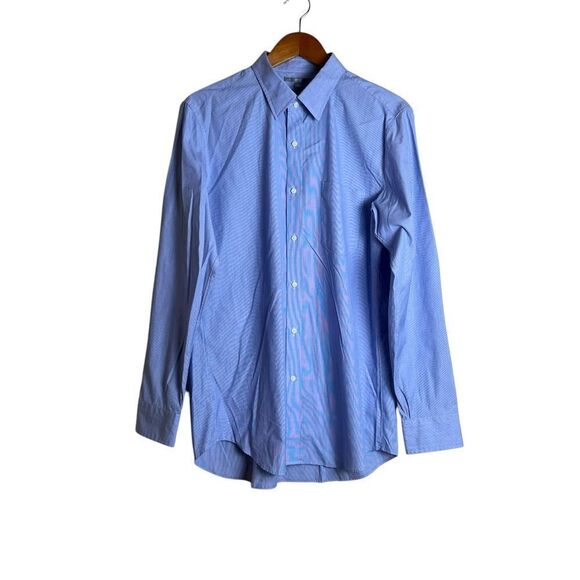 Uniqlo slim fit blue striped dress shirt - Picture 1 of 8